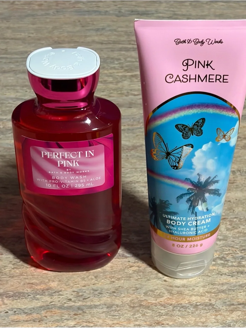 Bath & Body Works Perfect in Pink Shower Gel & Pink Cashmere Body Cream Duo